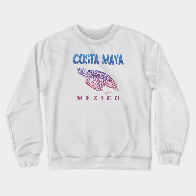 Costa Maya, Mexico, Gliding Sea Turtle Crewneck Sweatshirt by jcombs